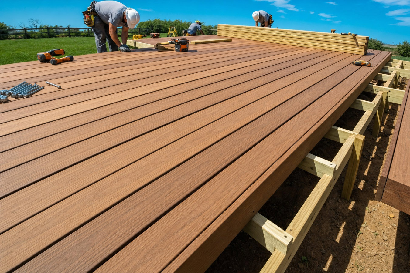 Composite deck installation
